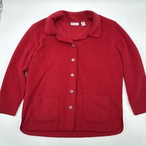 Vintage Classic Blues Jacket Red XL Button Down Pockets Long Sleeve